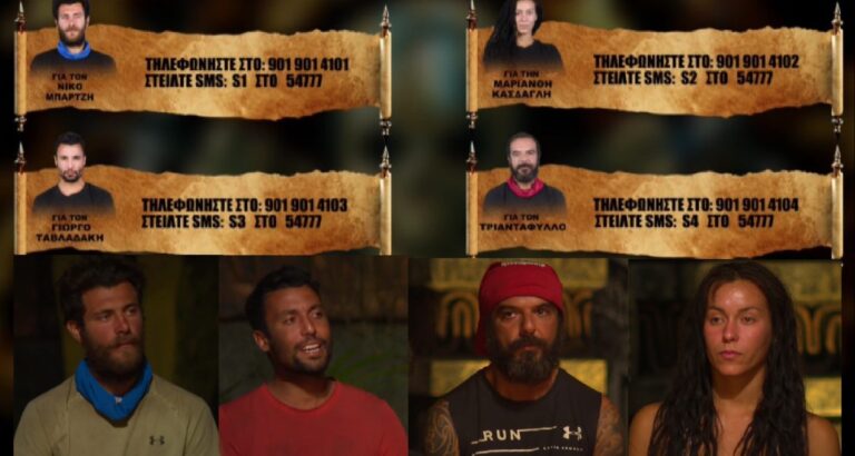 Survivor: Αυτοί είναι οι 4 προτεινόμενοι προς αποχώρηση 2 Από την Μπλε ομάδα και 2 από την Κόκκινη ομάδα